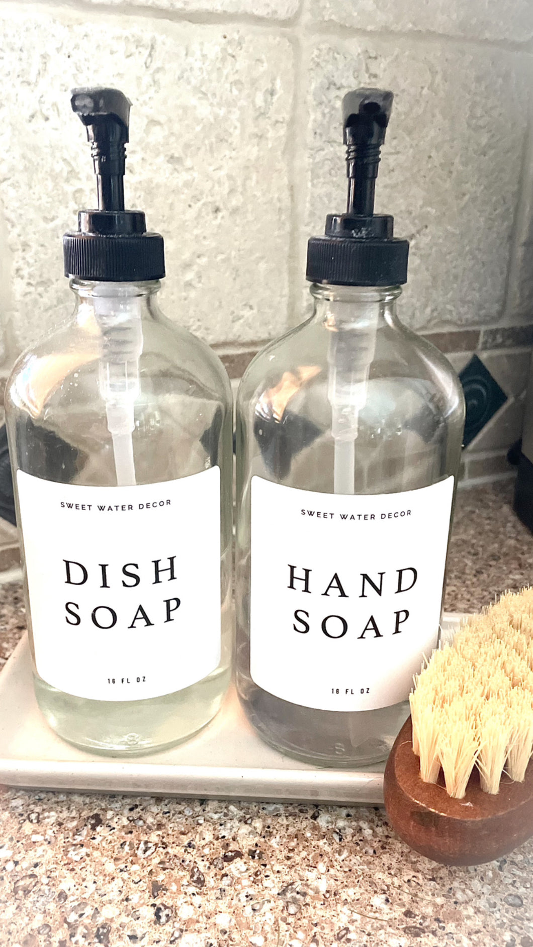 Clear Glass Hand Soap Jar w/pump