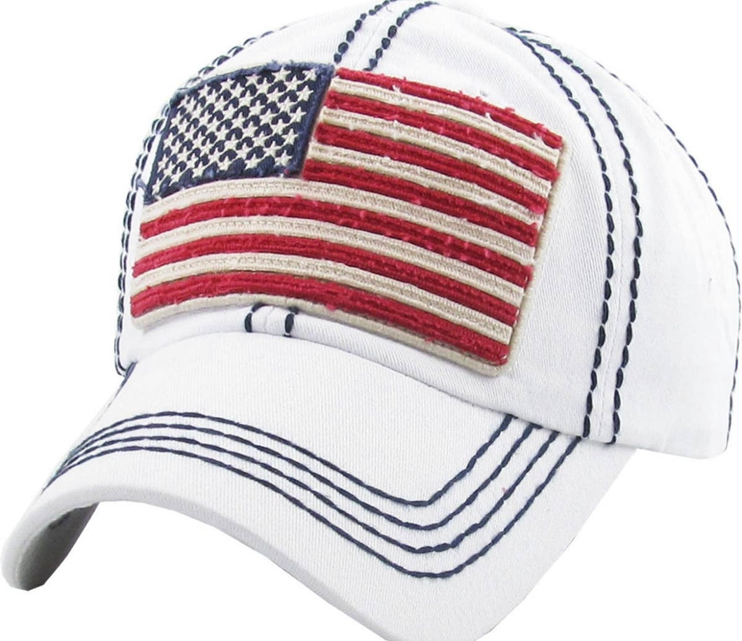 White American Flag Cap