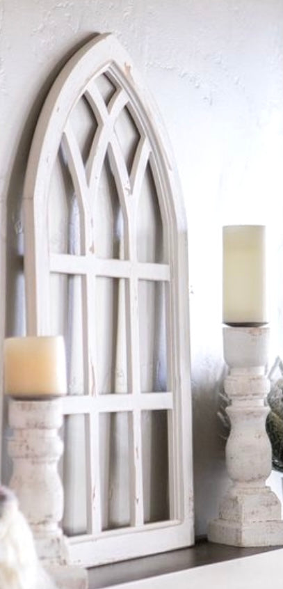 White Abby Distressed Wood Arch